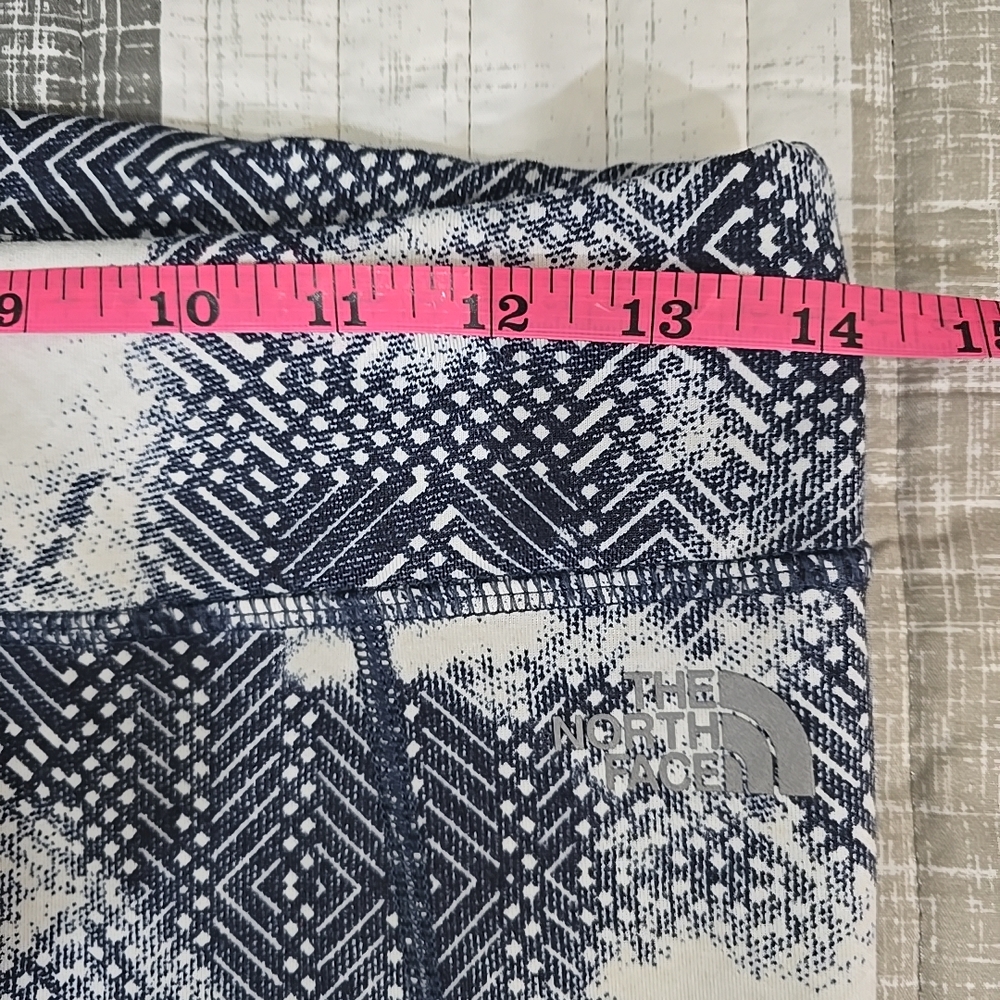 The North Face Blue And White Patterned Leggings Sz M with Drawstring - Picture 6 of 10